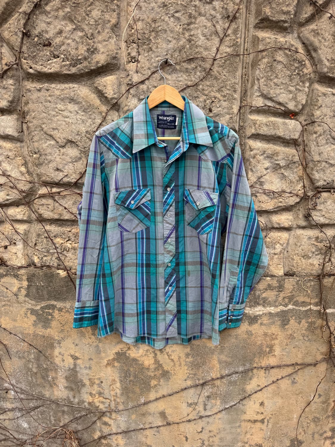 90s 랭글러 빈티지 카우보이컷 체크 웨스턴 셔츠 105 상품이미지1