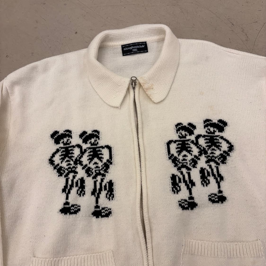 나이스고스트클럽 스컬베어 니트 자켓 상품이미지2