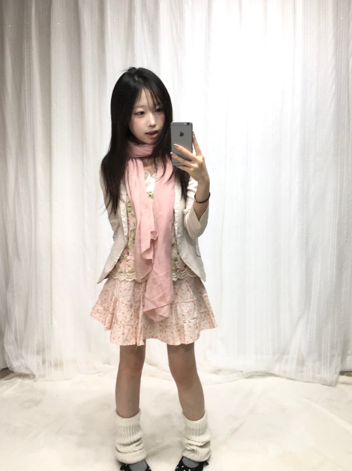 빈티지 벚꽃 소녀 연핑크 코디세트 상품이미지1