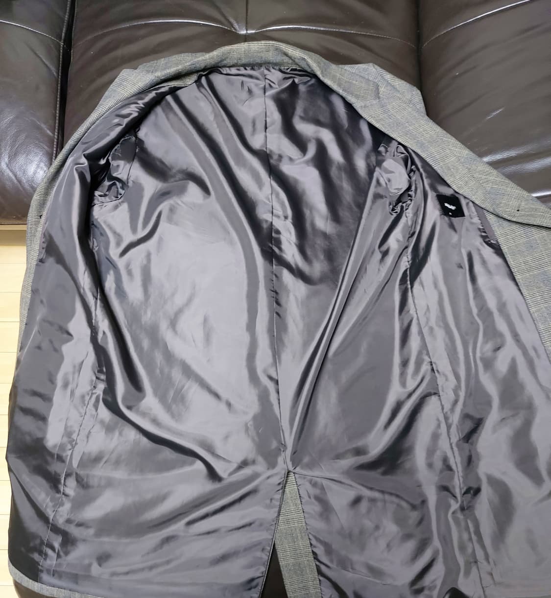 마인드브릿지 스판체크 세미오버 싱글코트(105) 상품이미지5