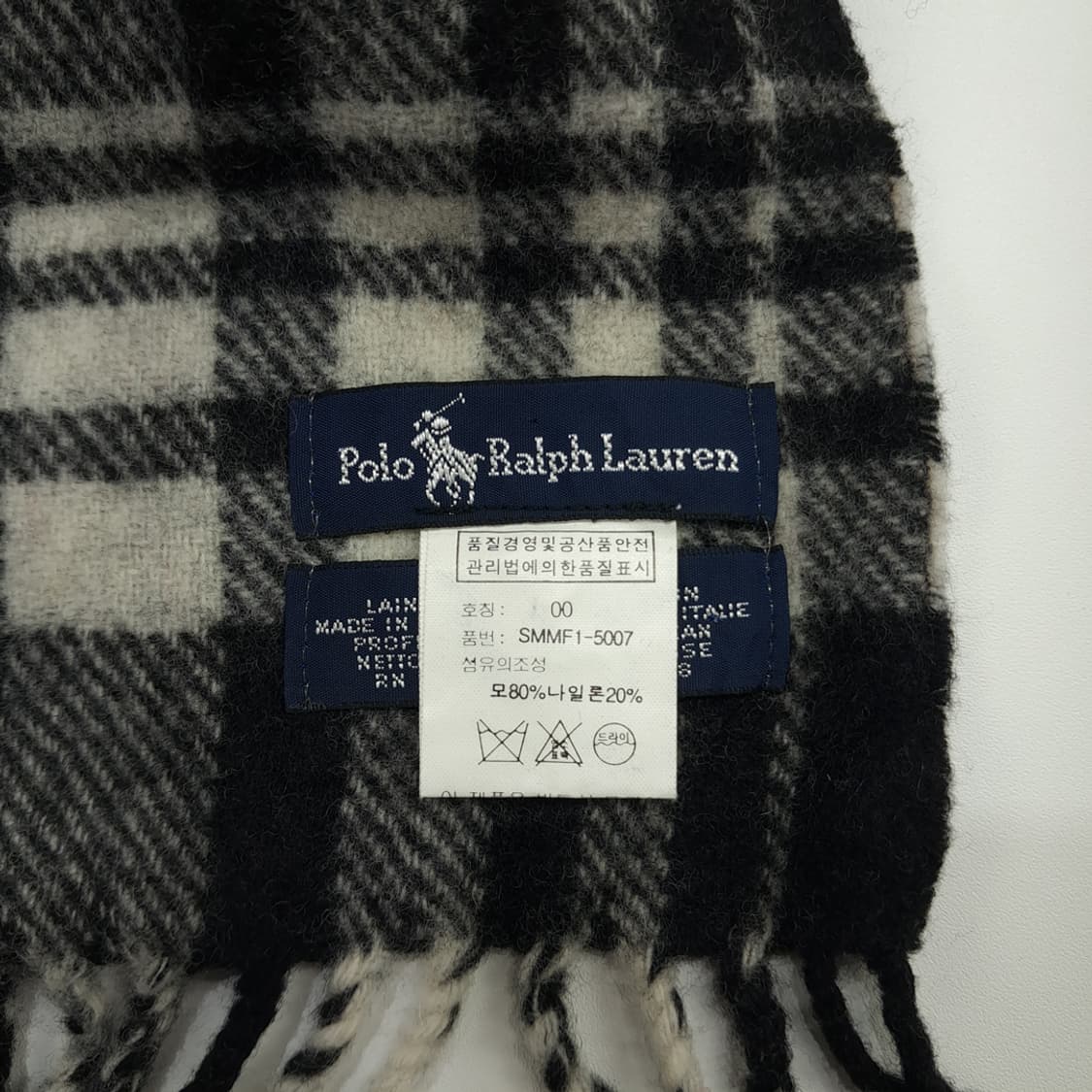MX141 폴로 랄프로렌 모노 클래식 타탄체크 램스울 목도리 머플러 상품이미지5