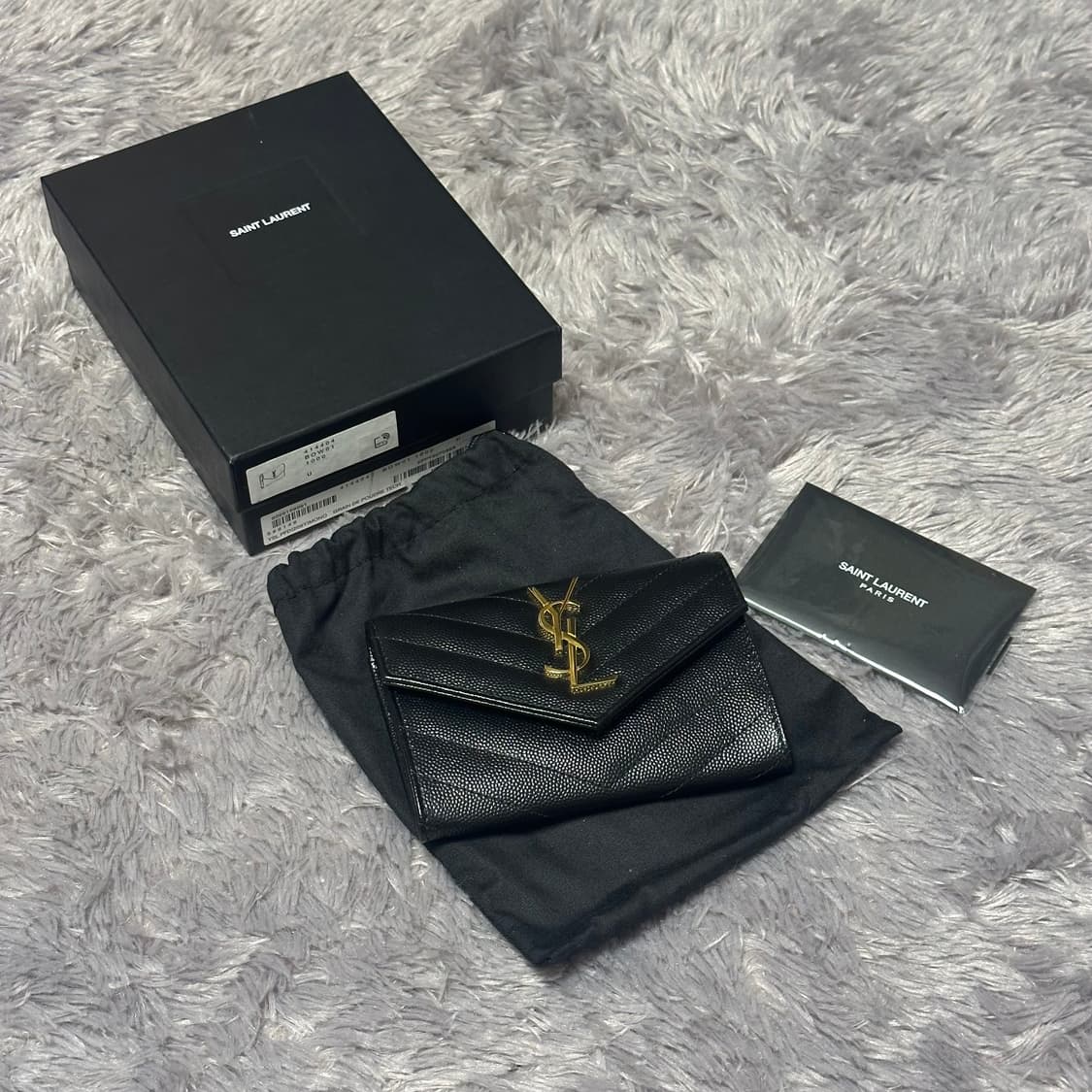 [풀구성] 입생로랑 마틀라세 엔벨로프 중지갑 블랙 상품이미지10