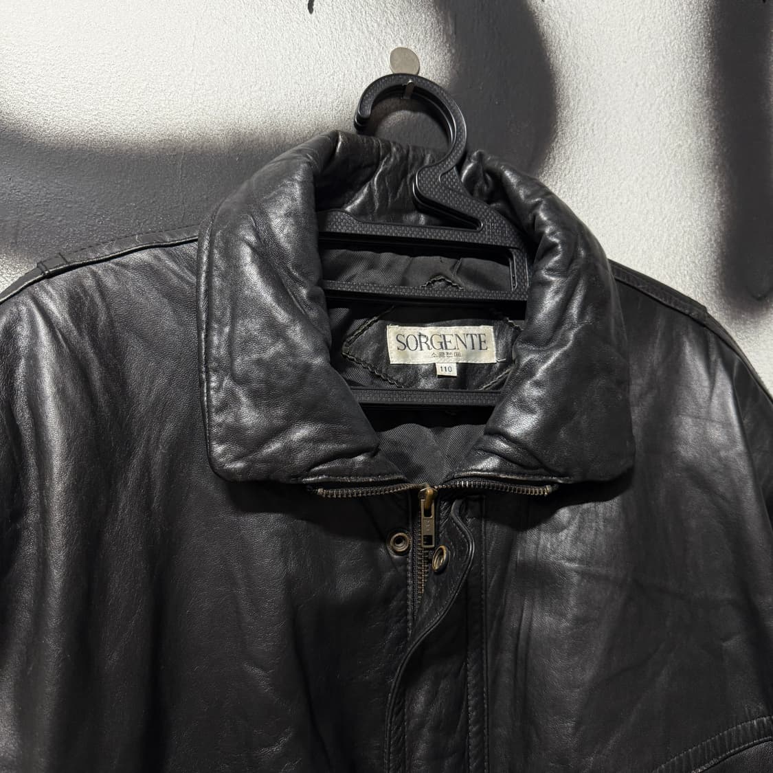 VTG 빈티지 빅사이즈 100% 양가죽 싱글 집업 블루종 자켓 상품이미지3