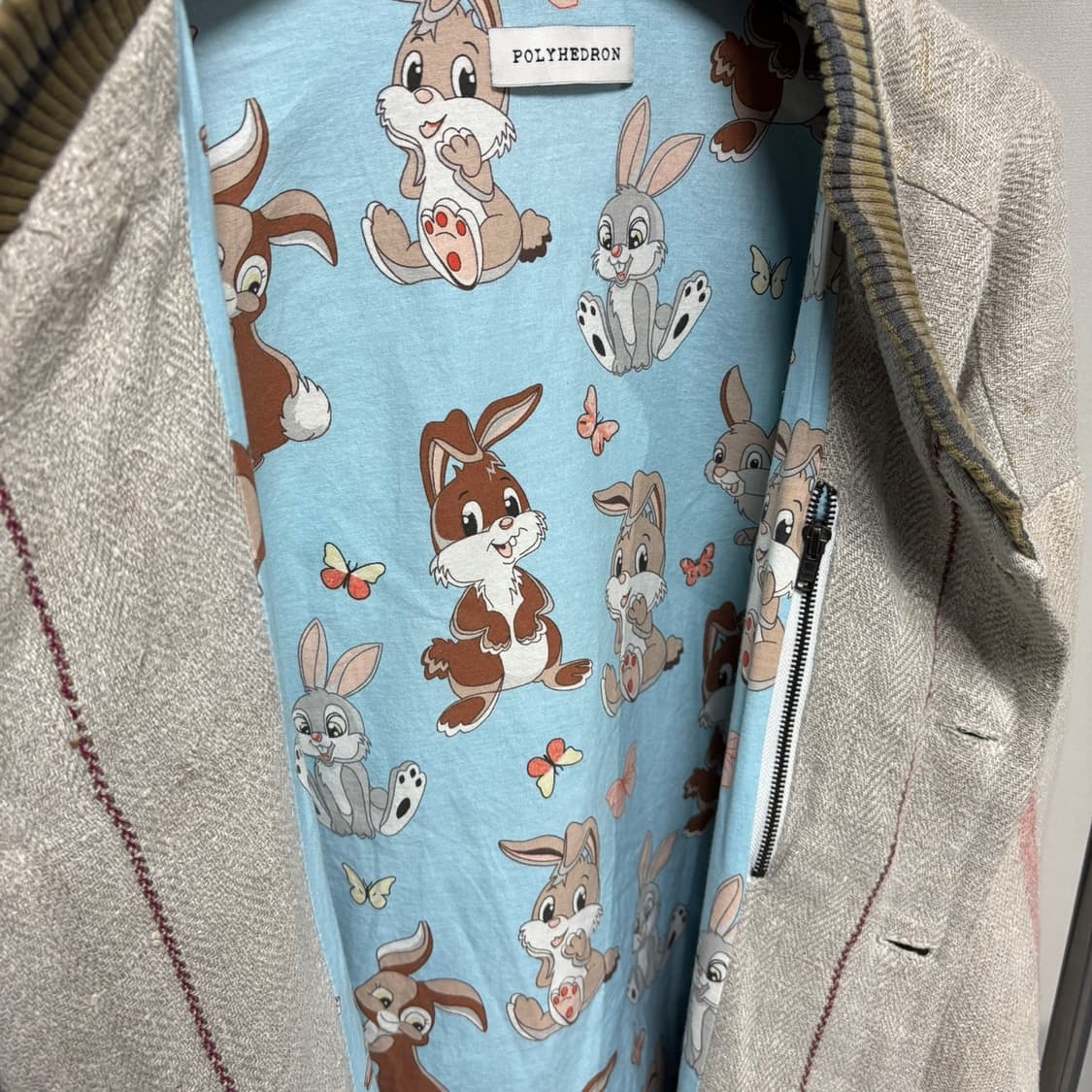 os) polyhedron 폴리헤드론 디스트레스드 오버 사이즈 봄버 자켓 상품이미지6