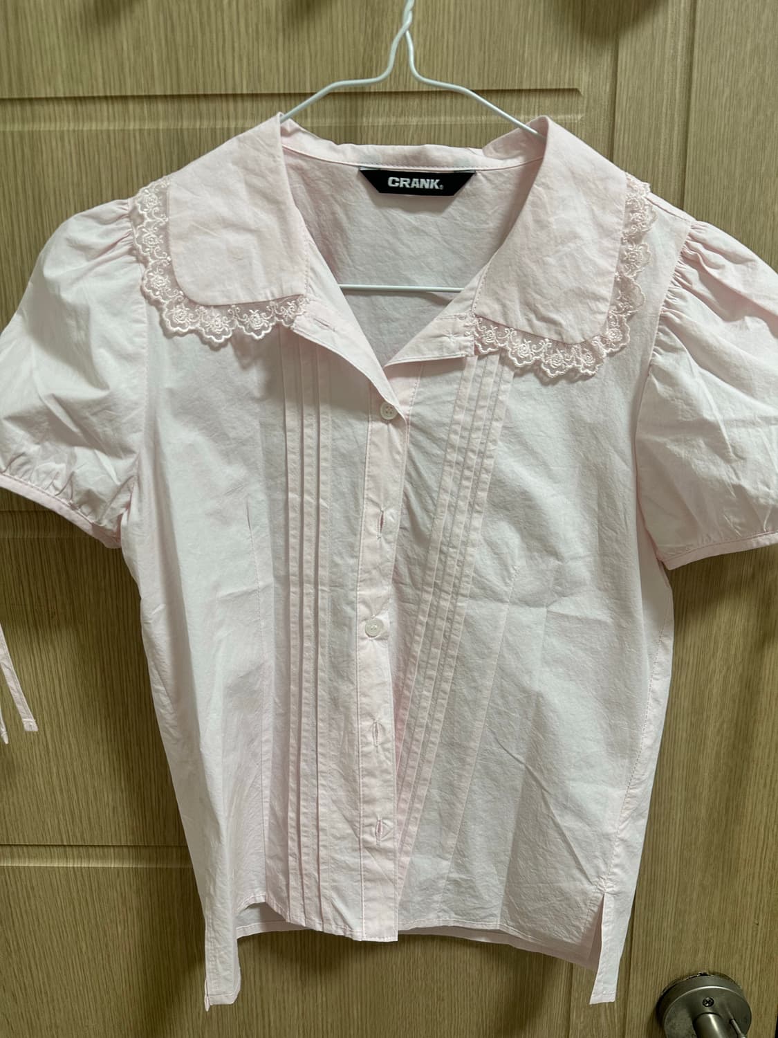 크랭크 레이스 카라 블라우스 핑크 양산형 히메갸루깔 상품이미지2