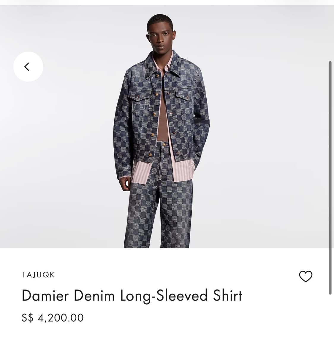 (S/50) / 26년도 신형 루이비통 다미에 데님 셔츠 자켓 상품이미지10