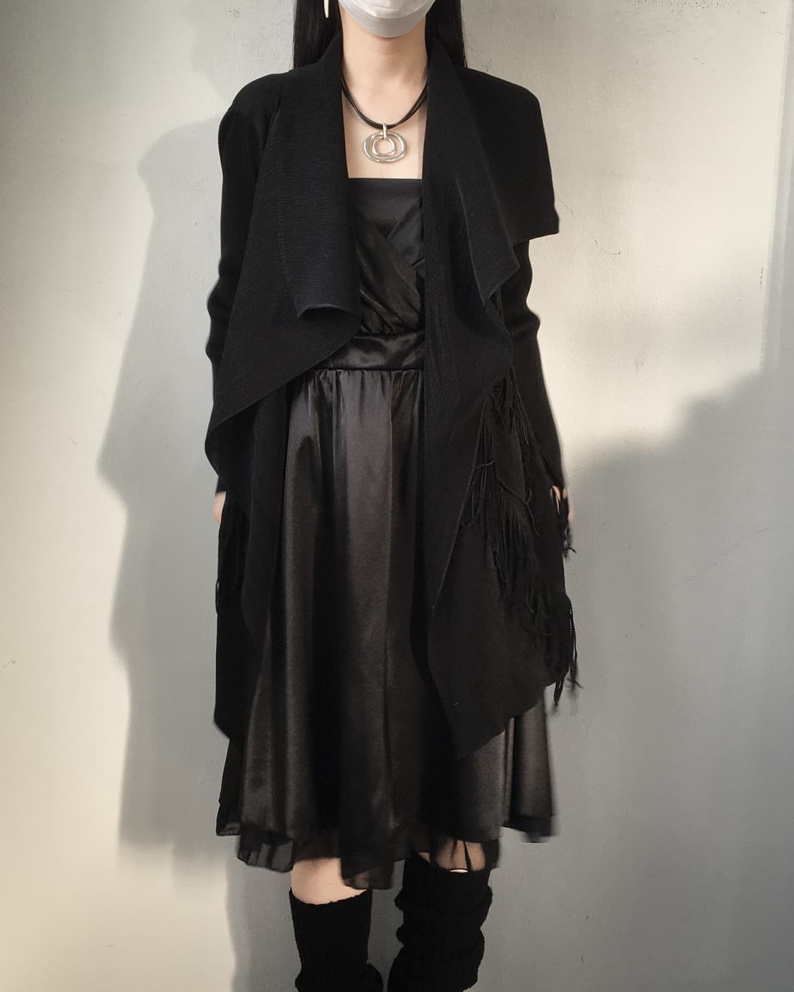 Fringe point pleats drape open cardigan 상품이미지6