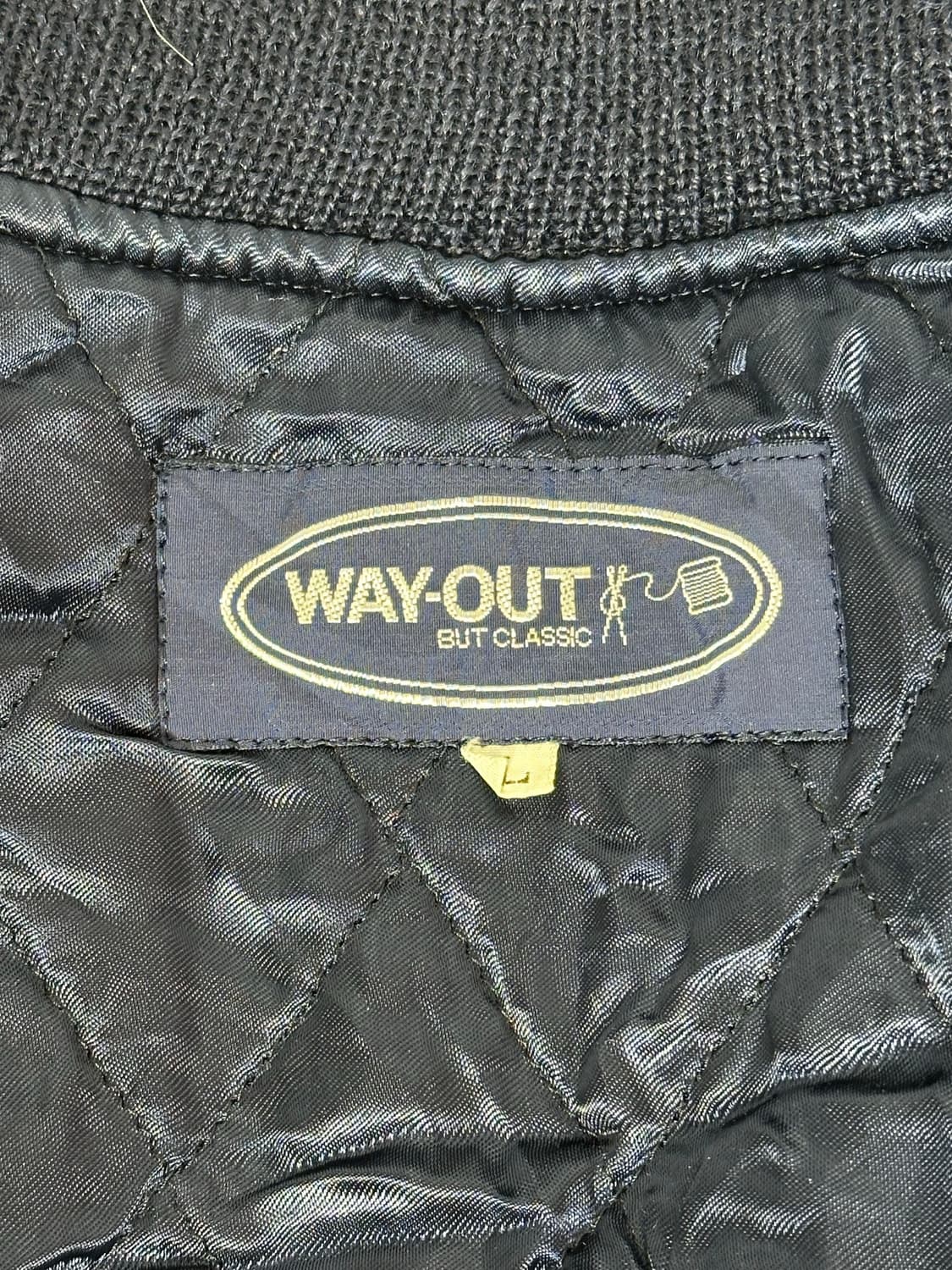 일본 빈티지 네이비 레더 울 모직 바시티 자켓 L 상품이미지7