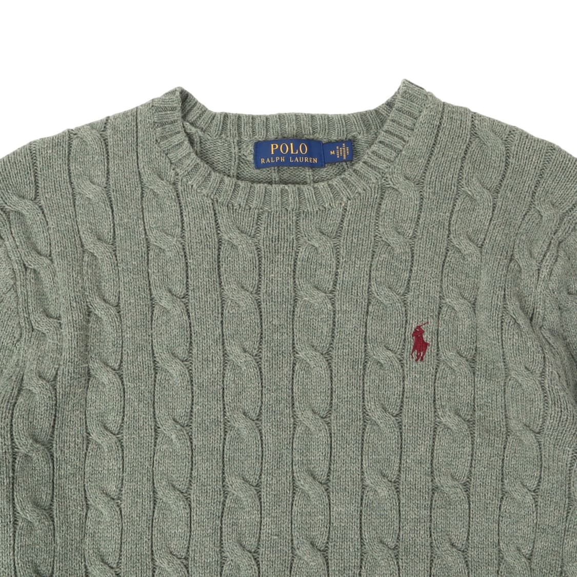 폴로 랄프로렌 그린 코튼 케이블 니트 스웨터 상품이미지2