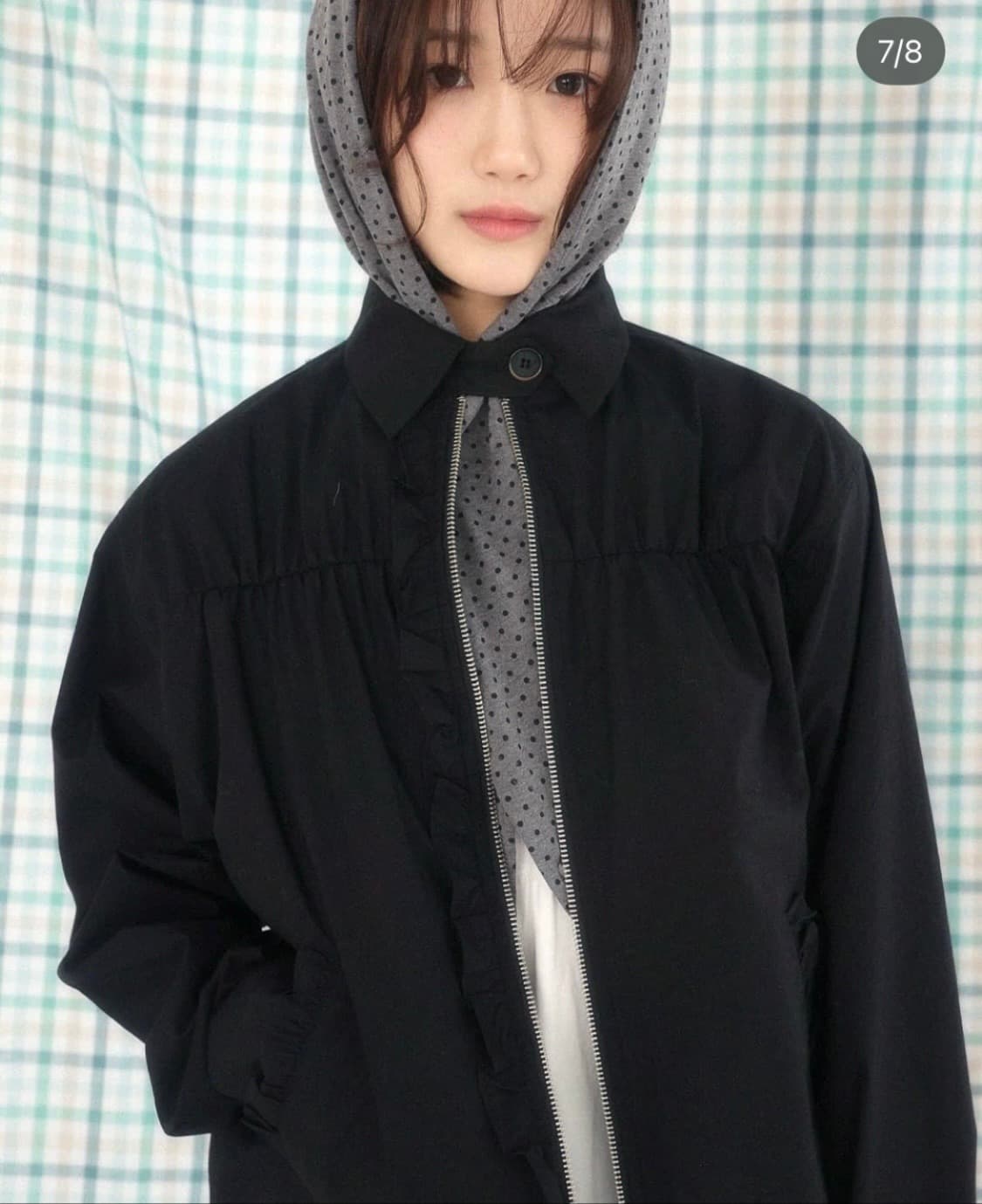 인앤양하모니 frill blouson (black) 상품이미지2