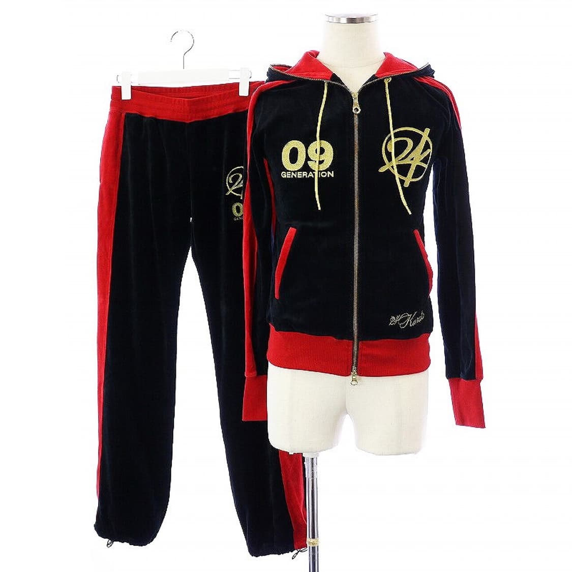 24karats 져지 벨벳 셋업 고스펑크 갸루 투웨이 금장 y2k 상품이미지1