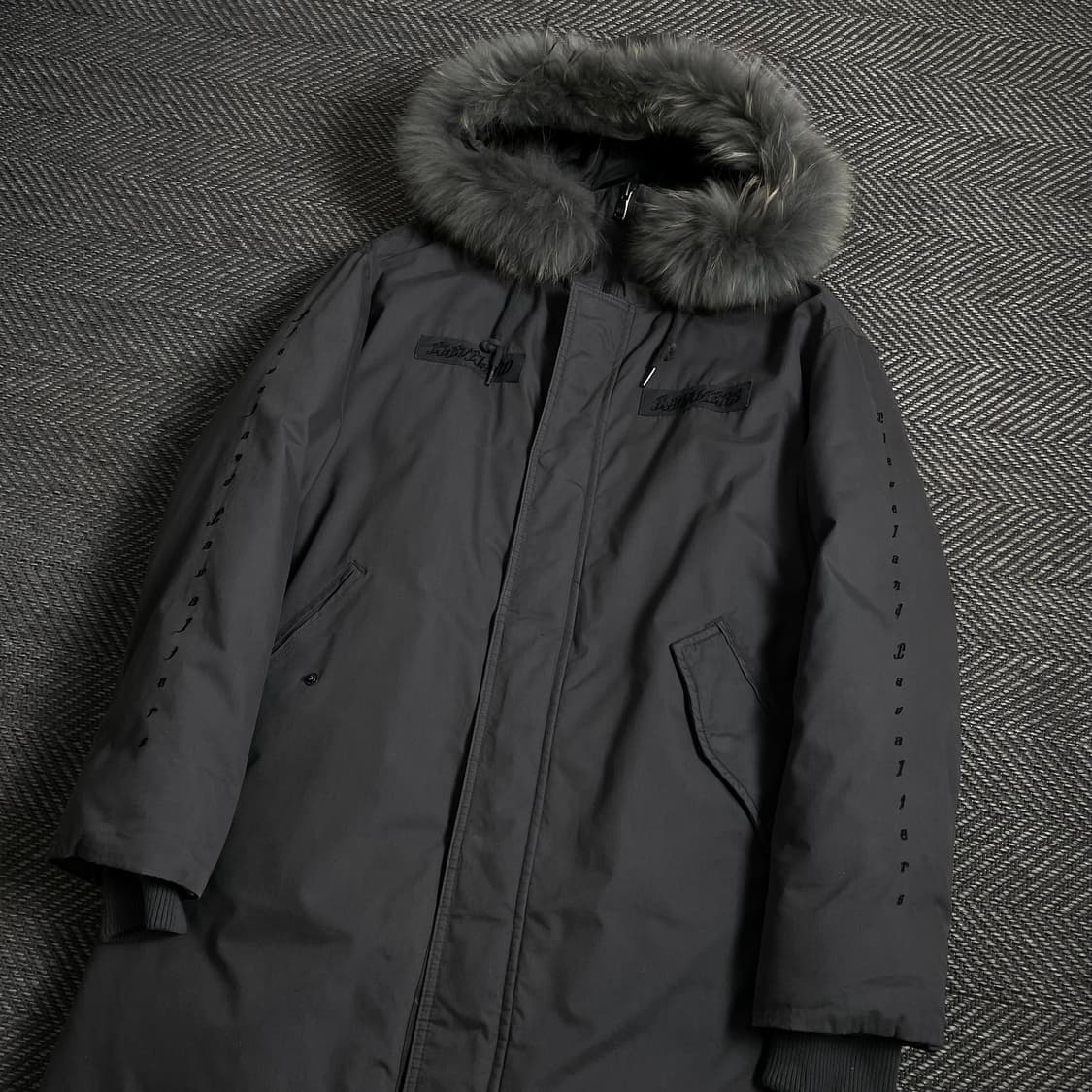 NBA 디테일 로고 그레이 라쿤 퍼 롱 야상 점퍼 o 4787 상품이미지2