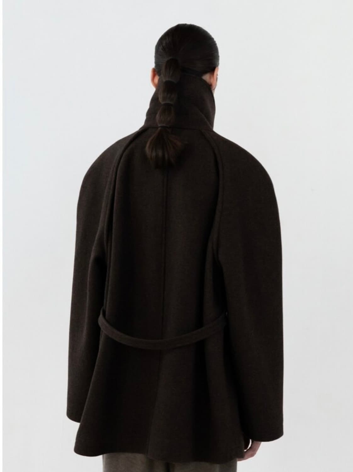 르917 le17septembre 래글런 슬리브 하프 코트 브라운 상품이미지2