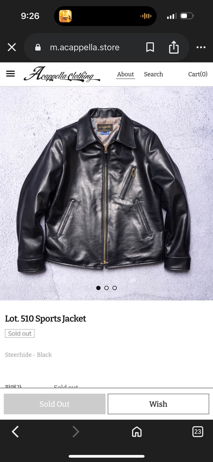 아카펠라클로딩 40 lot 510 스포츠 자켓 상품이미지1