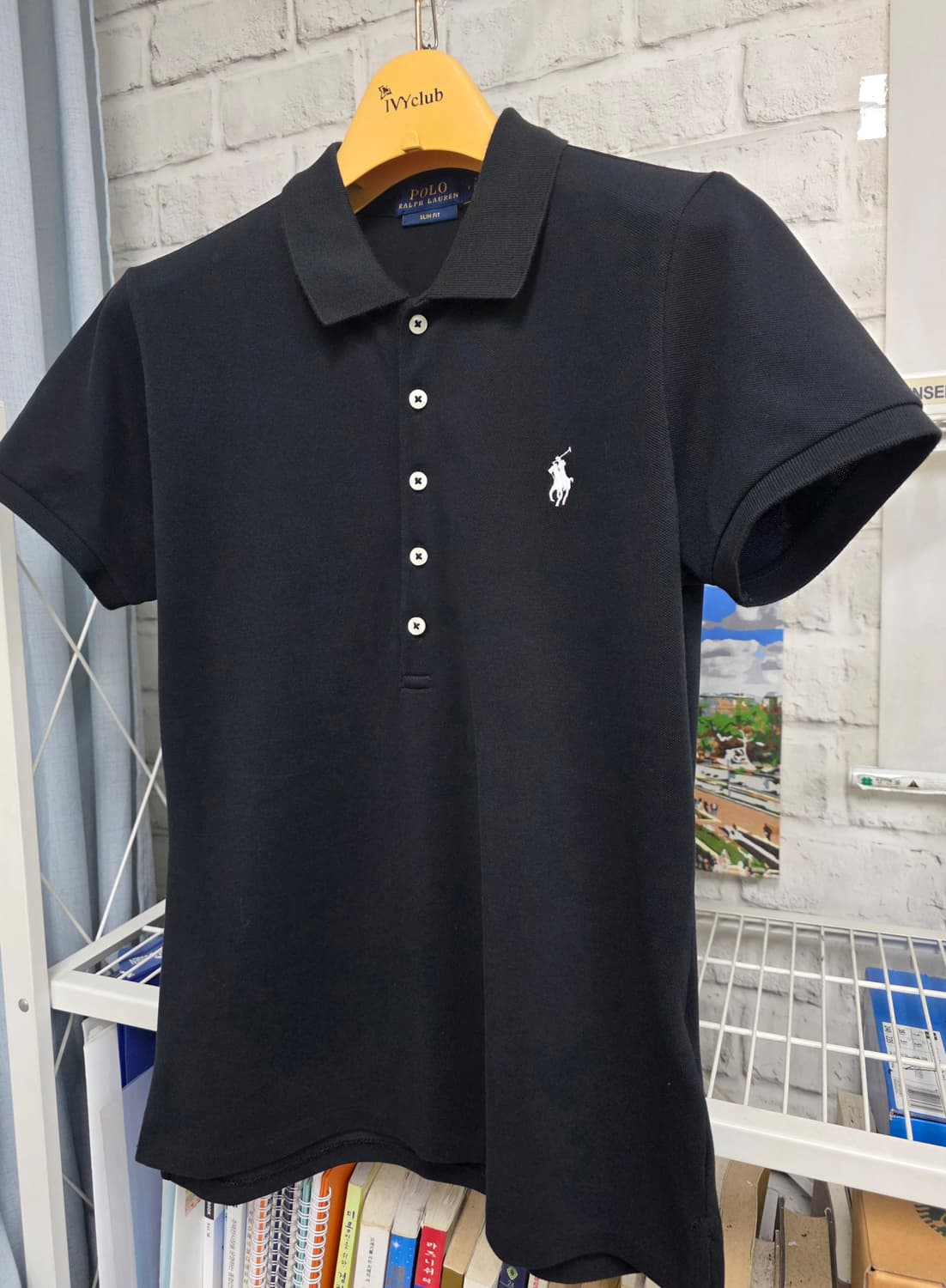 폴로랄프로렌 여성 반팔티 S~M 슬림핏 블랙 포니 카라 폴로셔츠 WM44 상품이미지2