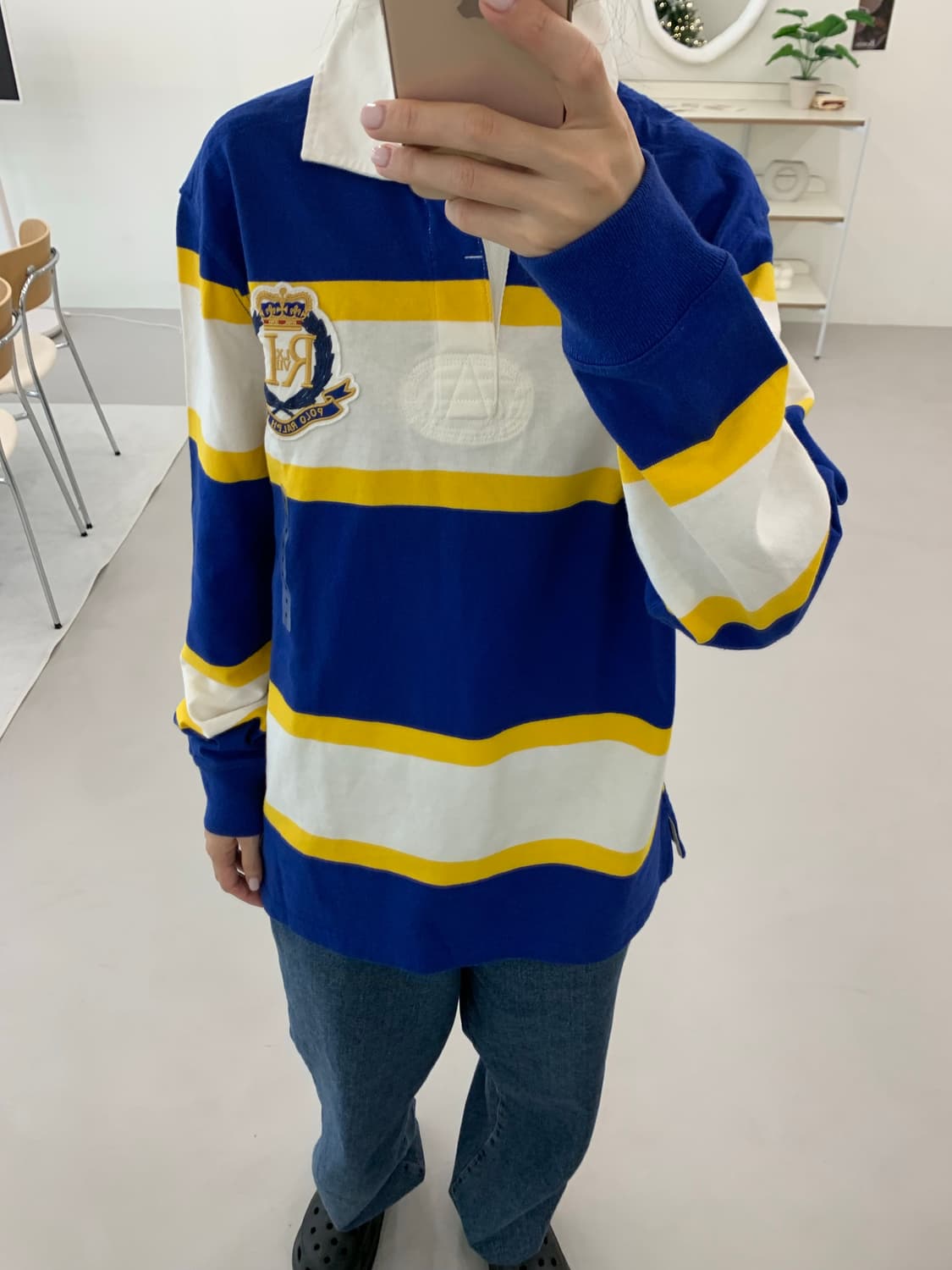 폴로 랄프로렌 스트라이프 럭비 카라티 M 상품이미지5