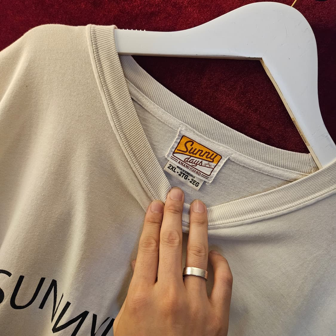 써니데이즈 빈티지 오버핏 센터로고 반팔 티셔츠 2XL size 상품이미지6