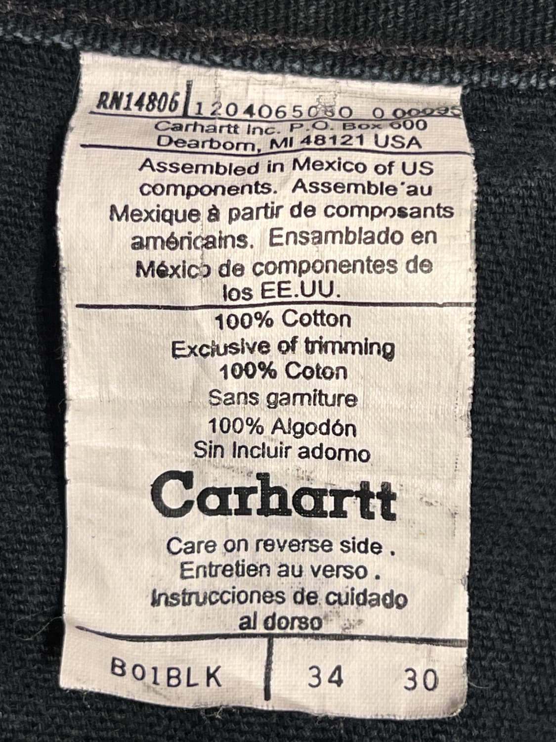 00’s Carhartt 칼하트 더블니 블랙 B01 BLK 상품이미지10