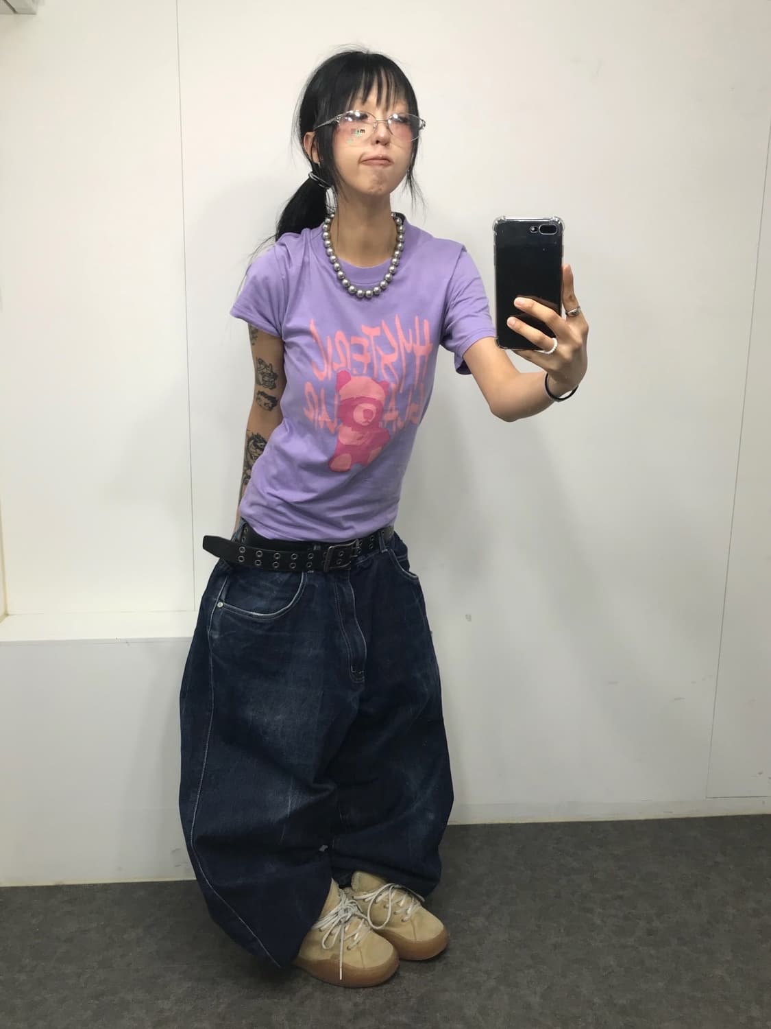 Hysteric Glamour Lavender/Pink Logo Tee 상품이미지6