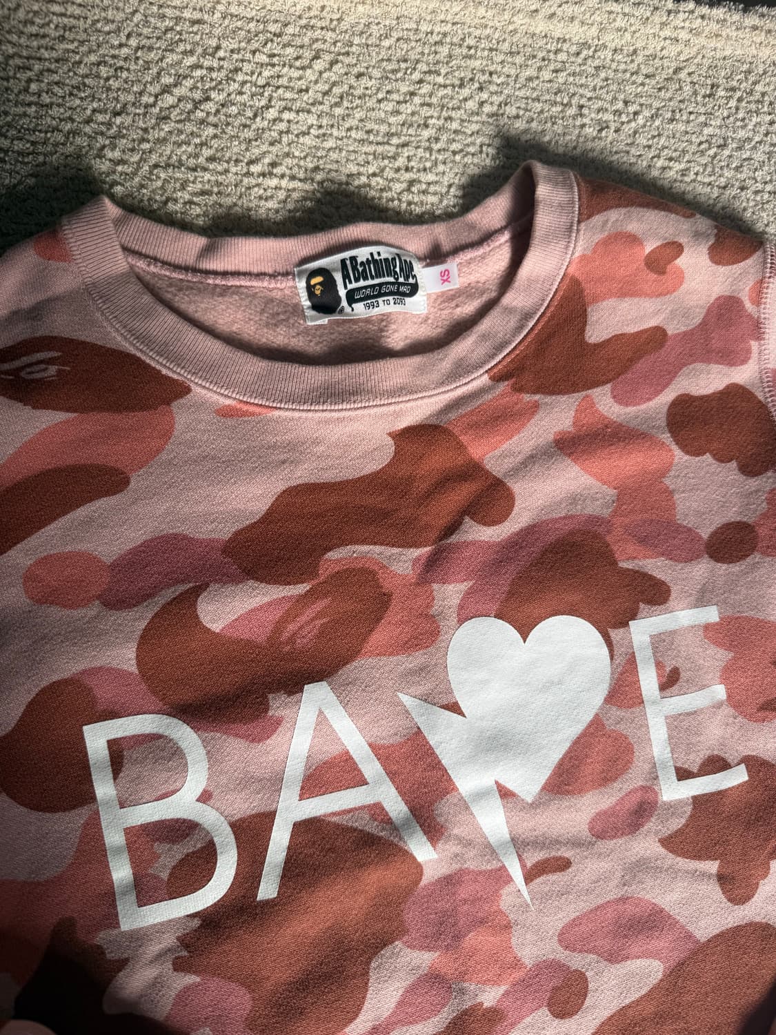 베이프 1st카모 핑크 크루넥 원피스 상품이미지2