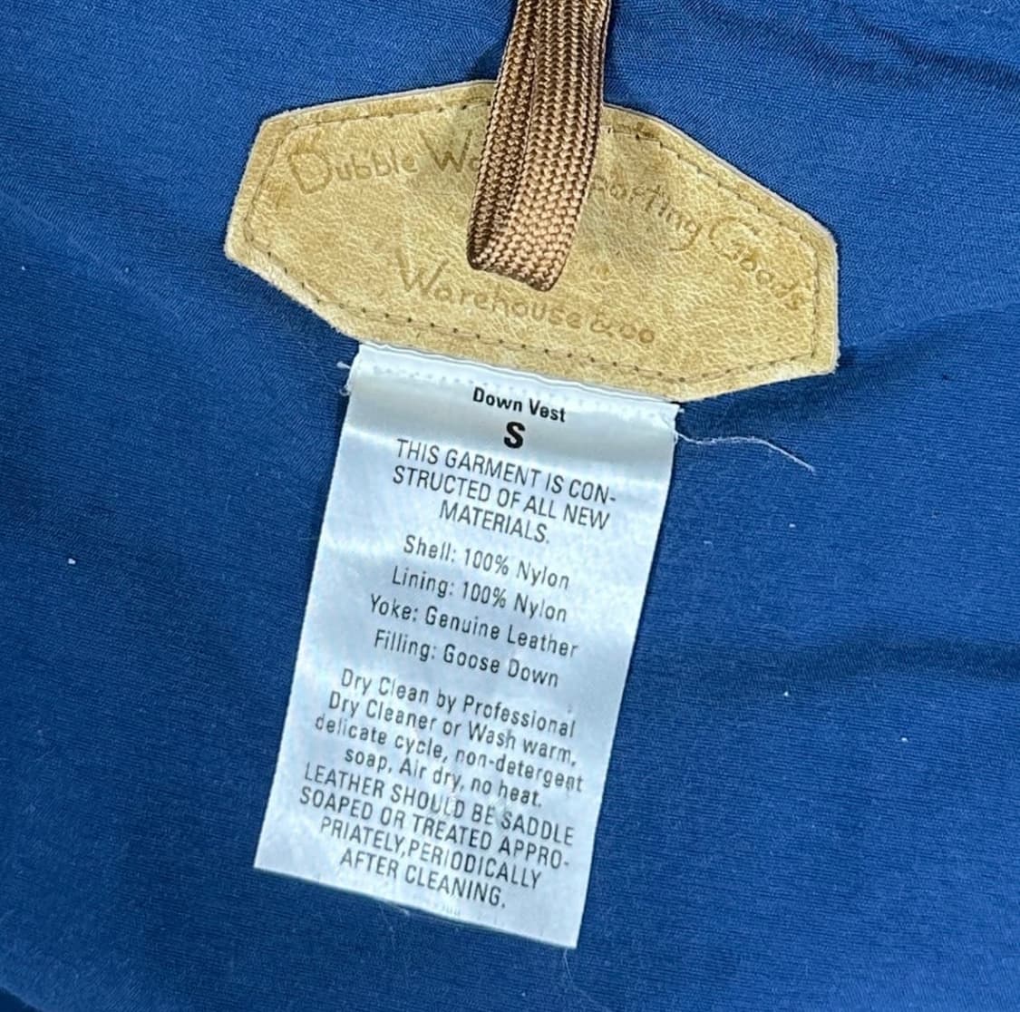 [S]더블웍스 by 웨어하우스 요크 레더 다운 베스트 상품이미지6