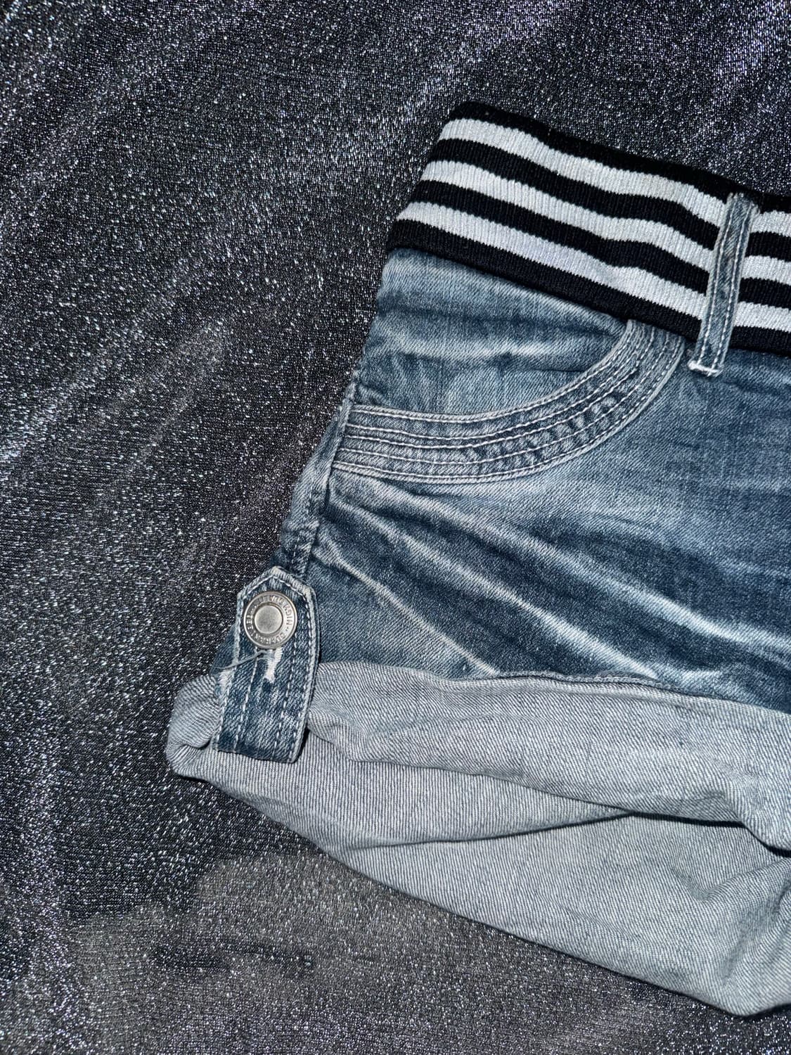 Punk stripe denim shorts 상품이미지2