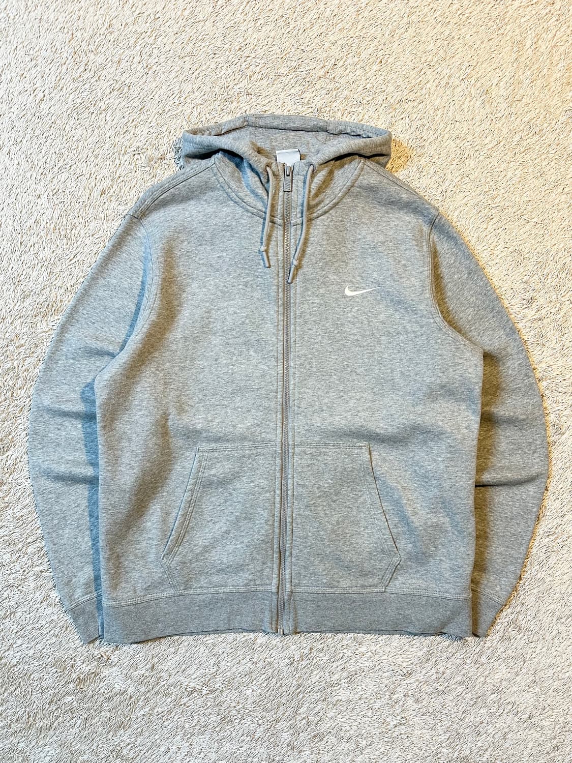 나이키 신형 스우시 기모 플리스 풀집 후드집업 그레이 상품이미지1