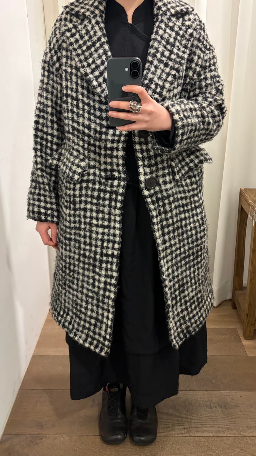 Check Boucle Fulling Wool Coat 상품이미지9