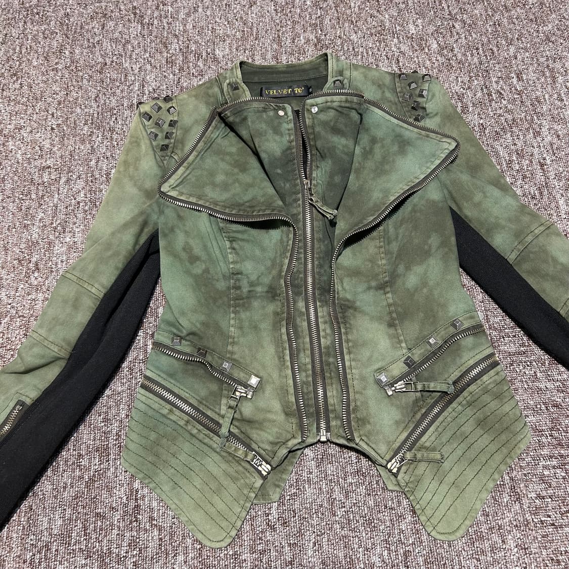 M) 스터드 라이더 지퍼 디테일 자켓 락 펑크 상품이미지2