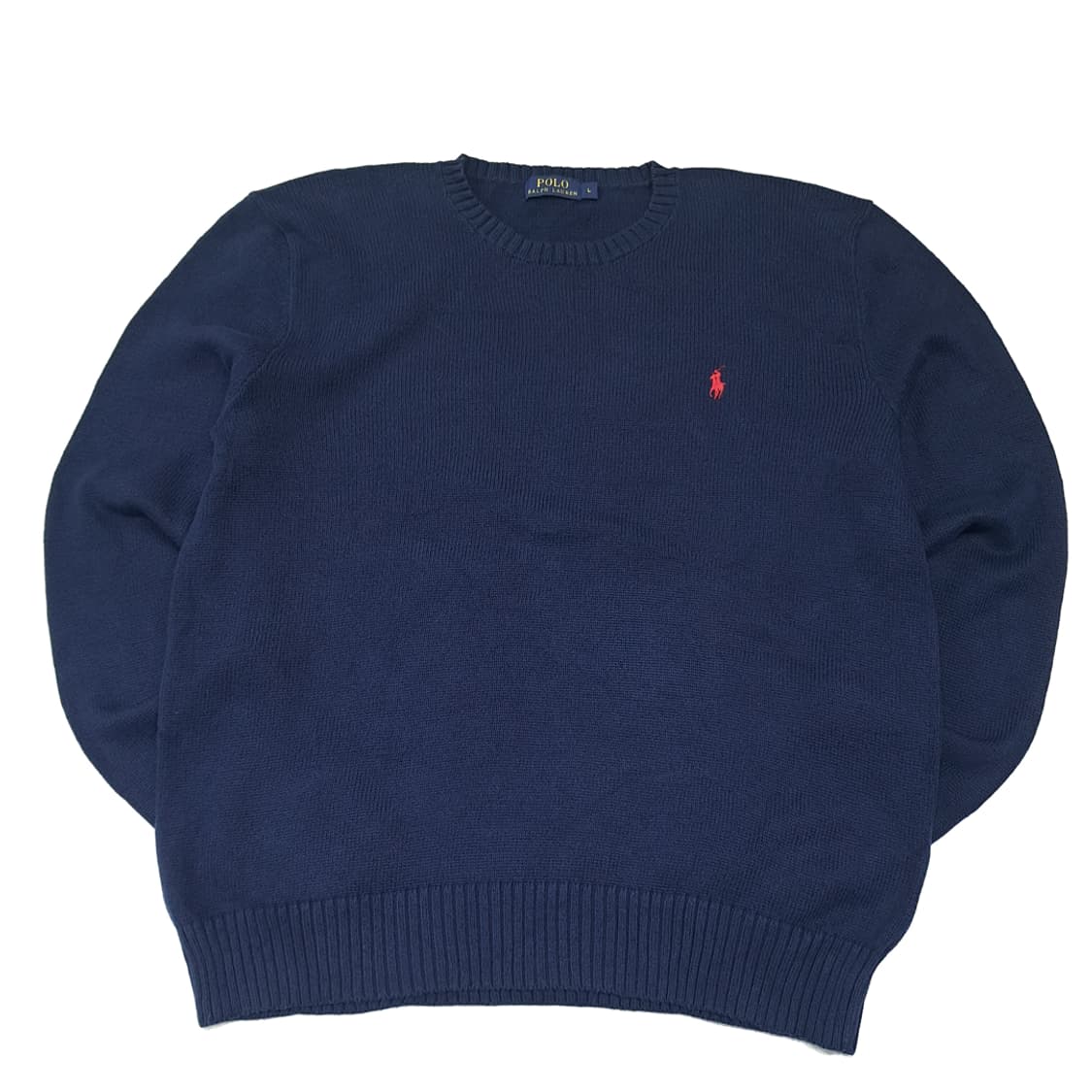 CL435 L 폴로 00s 코튼 레드포니 네이비 니트 스웨터 상품이미지1