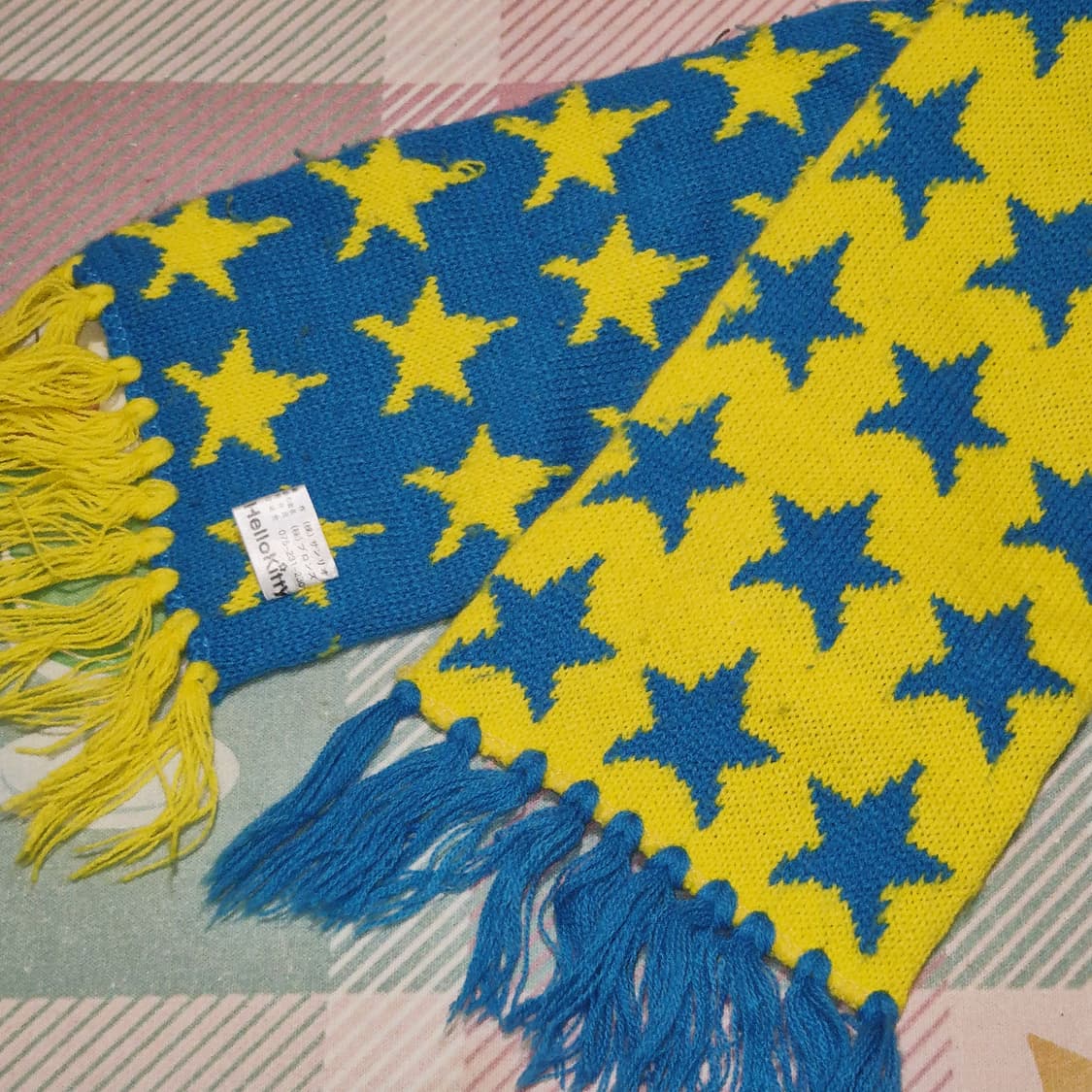 02s 고전 키티 인형 스타 패턴 니트 머플러 상품이미지8