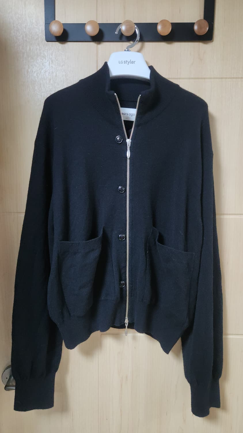 이얼즈어고 BLACK 메리노울 PLACKET KNIT ZIP 3사이즈 상품이미지1