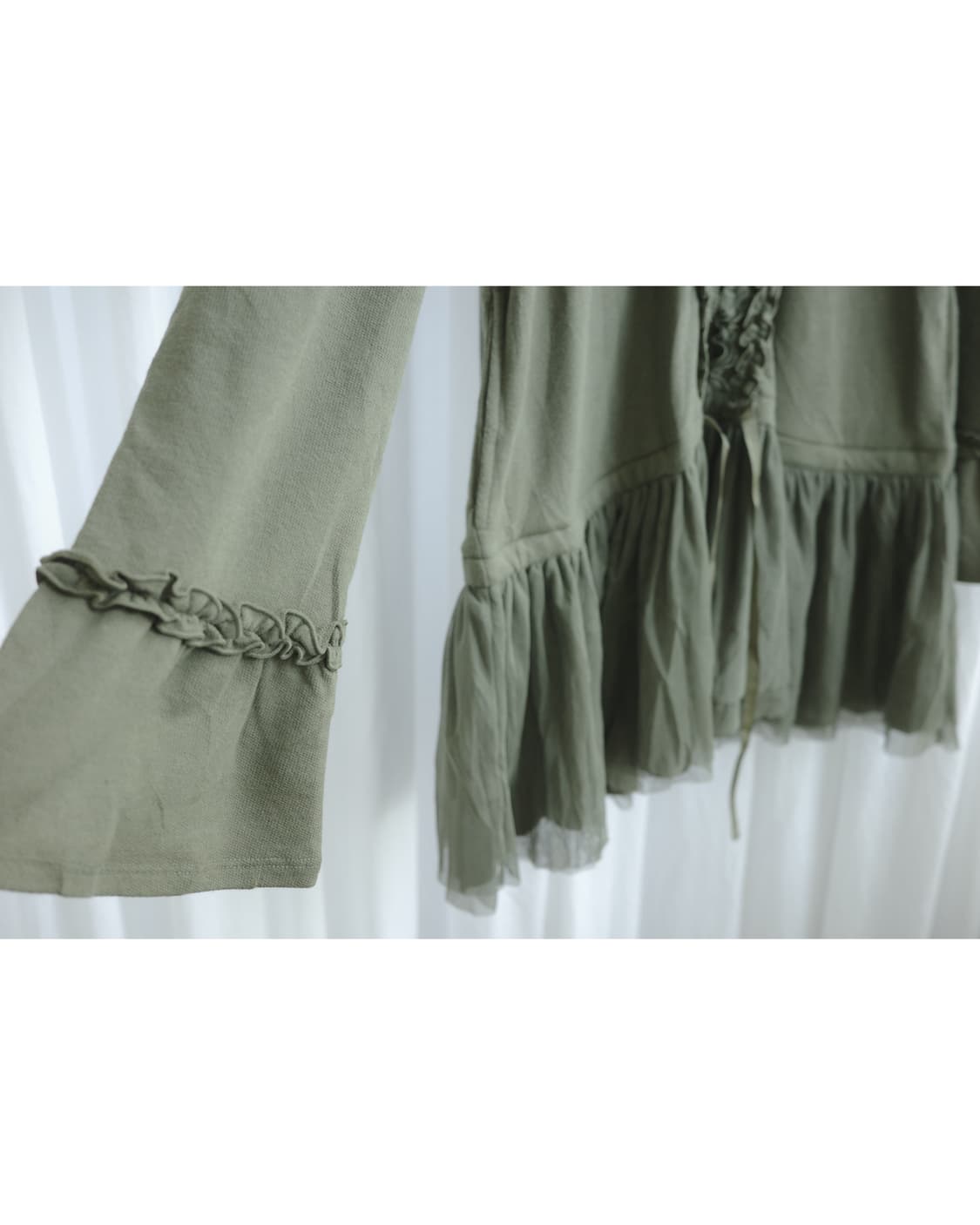 Kahki lace hoodie 상품이미지5