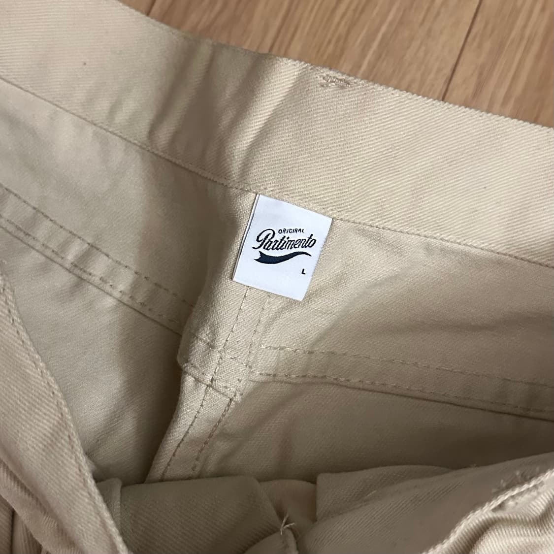 파르티멘토 와이드 라운딩 테이퍼드 투 턱 팬츠 베이지 L 상품이미지2