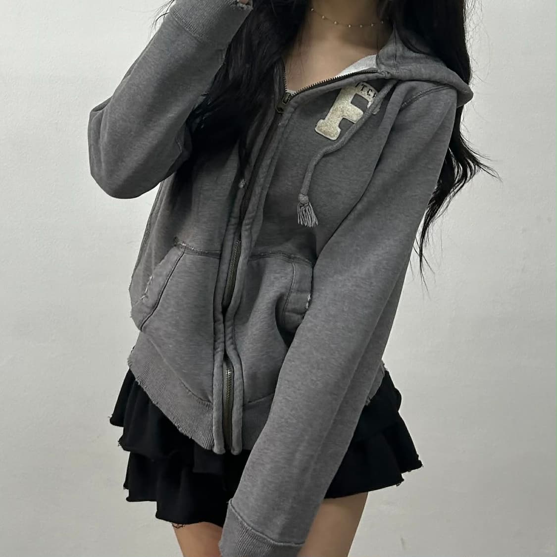 아베크롬비 y2k 올드스쿨 스웻 후드집업 희귀져지(M) 상품이미지2