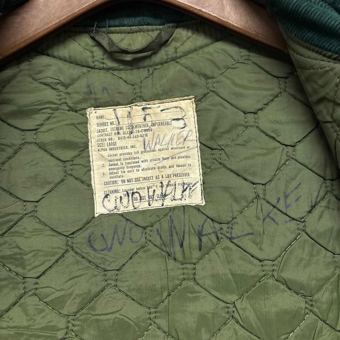 70s 오리지널 U.S. NAVY A-1덱자켓 딥그린 코듀로이 N437 상품이미지6