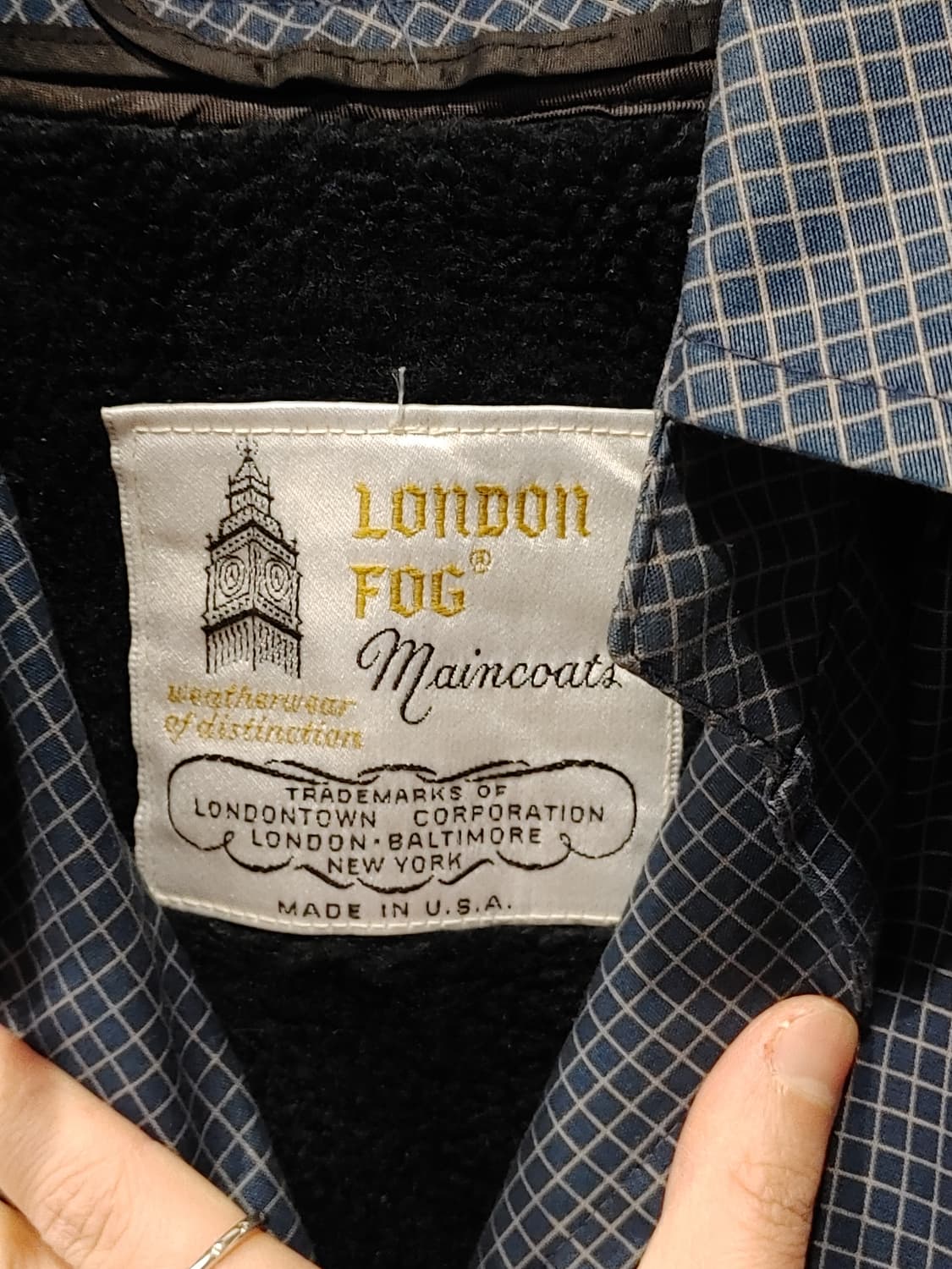 무배) 런던 포그 체크 플리스 라이닝 트렌치코트 - XL 상품이미지3