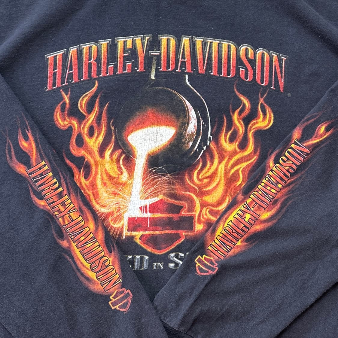 00s 할리데이비슨 플레임 롱슬리브 티셔츠 XXL 상품이미지3