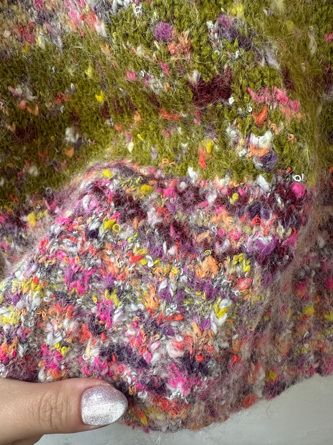 완전에이스✨일본빈티지 모헤어 믹스 멀티 컬러 니트 하이넥 스웨터 니트 상품이미지6