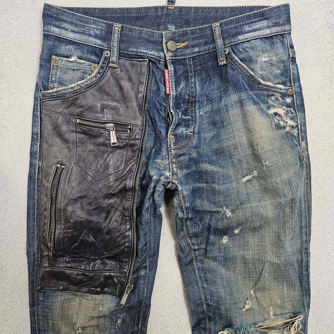 디스퀘어드2 루키3 레더 패치 데님 팬츠 44 상품이미지2