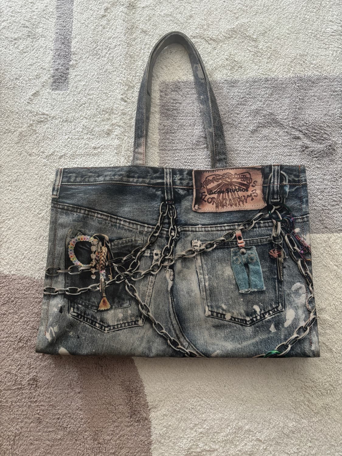 아크네스튜디오 트롱프뢰유 데님 토트백 상품이미지3