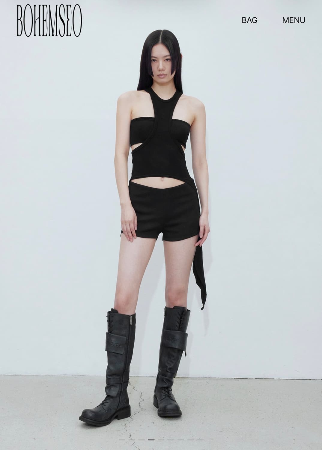 보헤미안서울 trimmed tank top black 상품이미지4