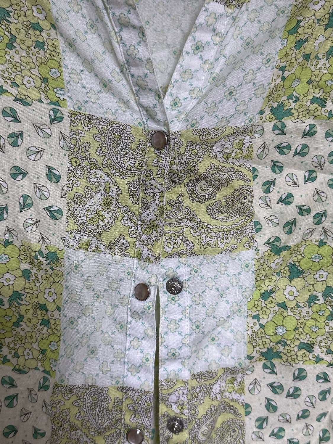 초록 꽃무늬 패턴 셔츠(일본빈티지) 상품이미지2