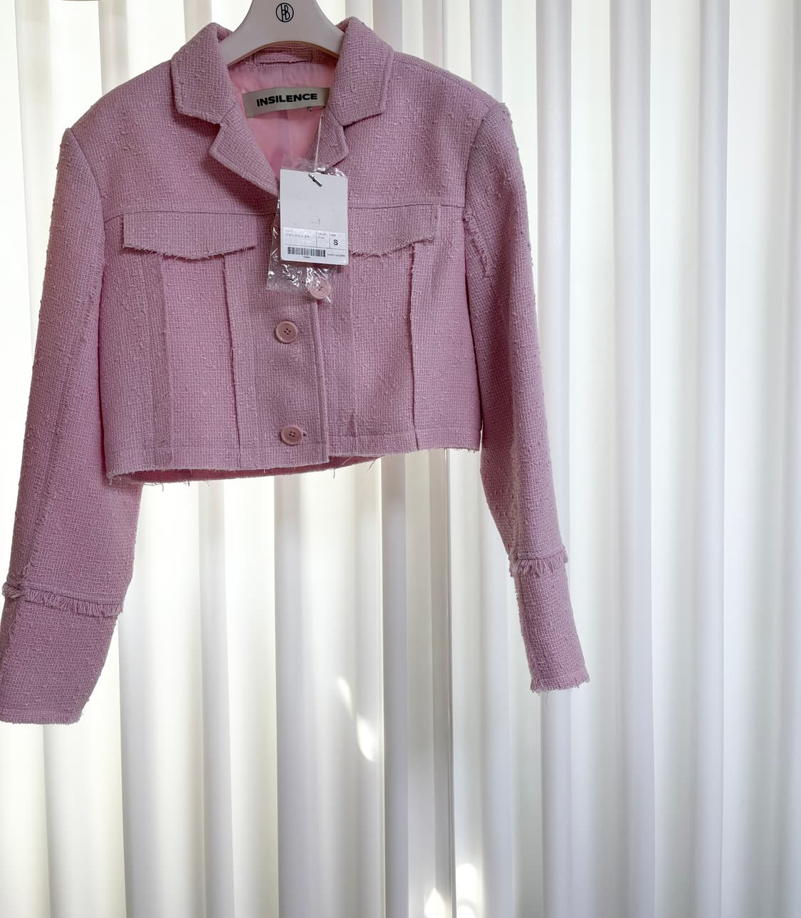 인사일런스우먼 트위드 트러거 자켓 - 핑크 상품이미지1