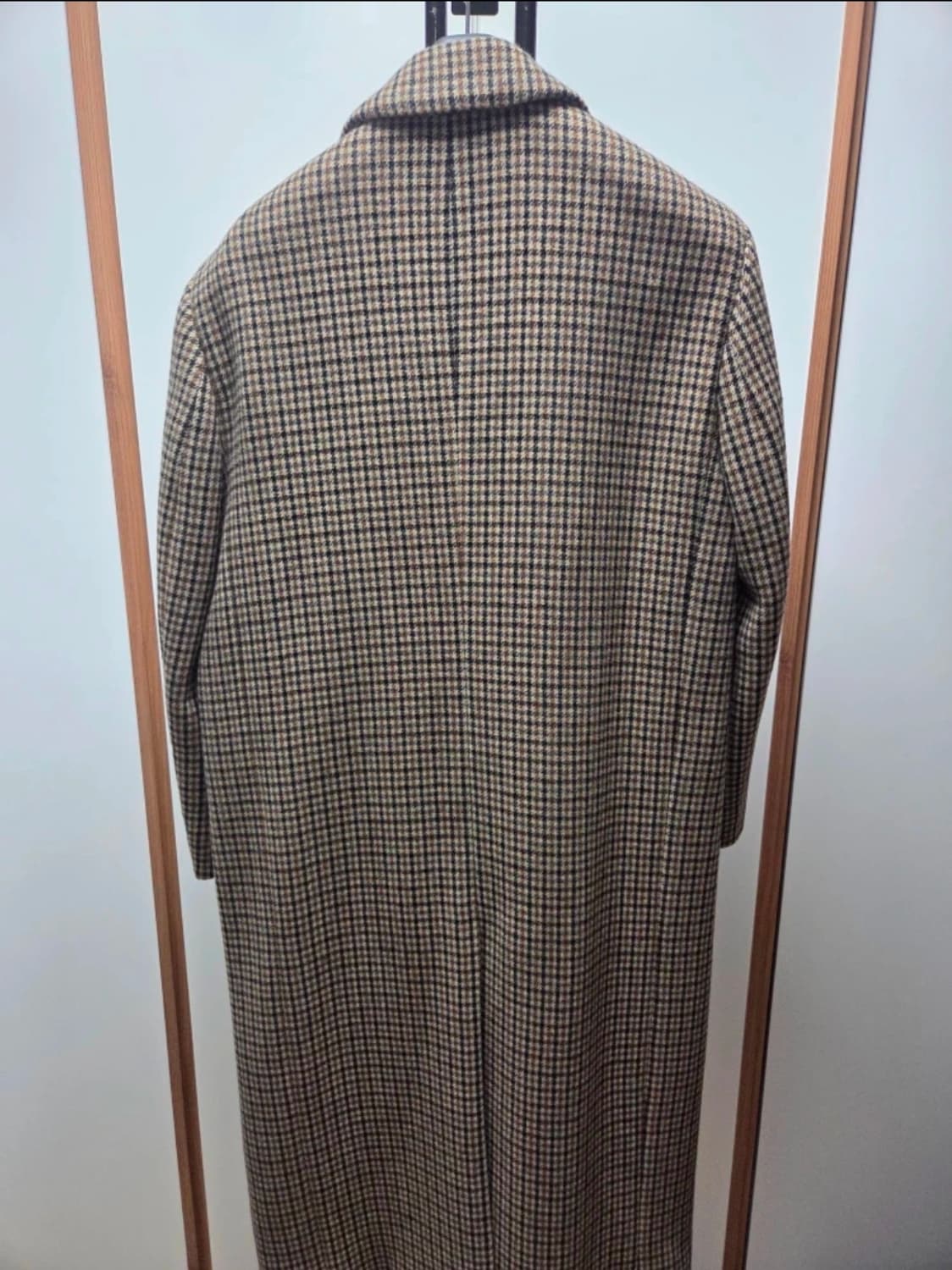 무신사스탠다드 건 클럽 체크 대디 숄더 싱글 롱 코트 M사이즈 상품이미지4