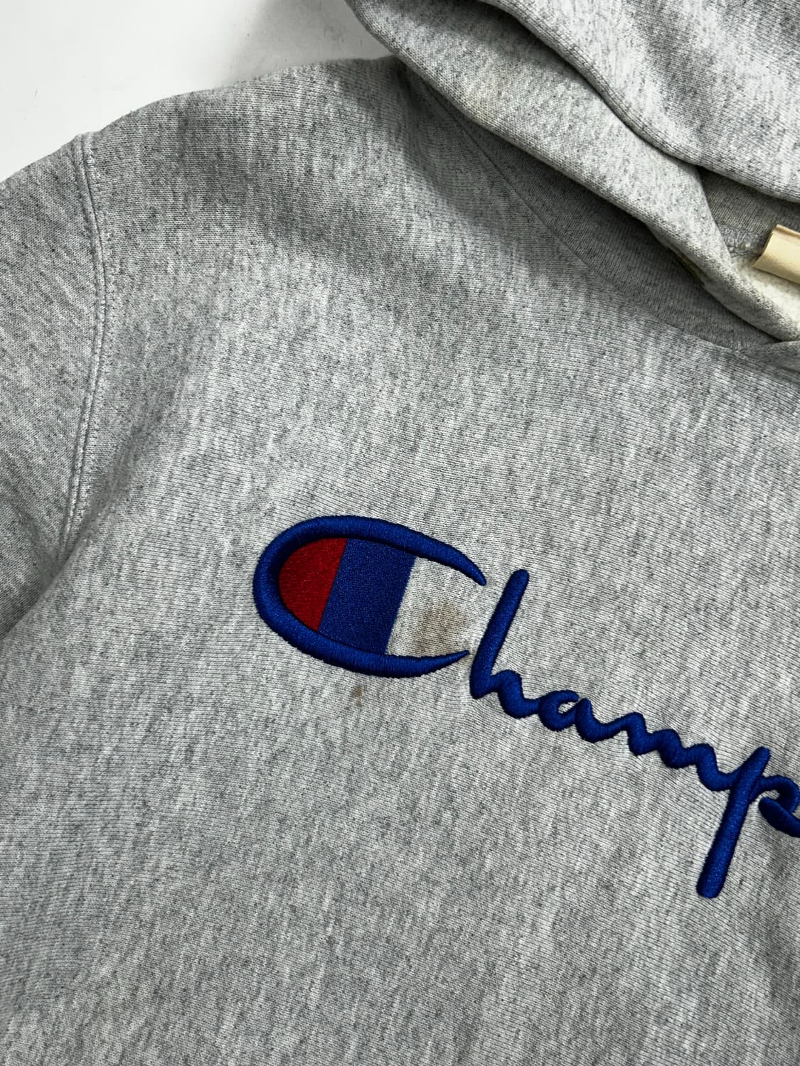 챔피온 라이트 그레이 빅로고 후드티 L 상품이미지6