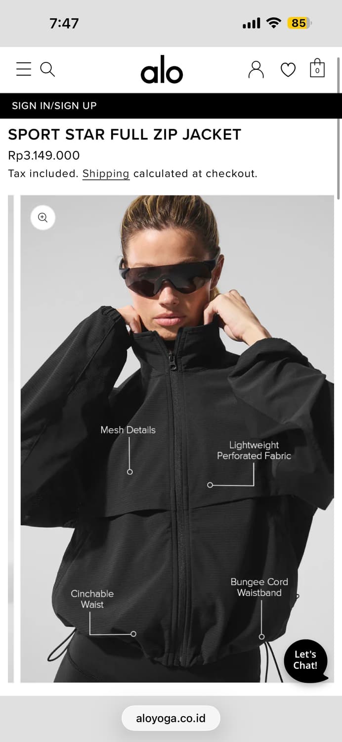 Alo Yoga Sport Star 알로 집업 재킷 블랙 상품이미지3