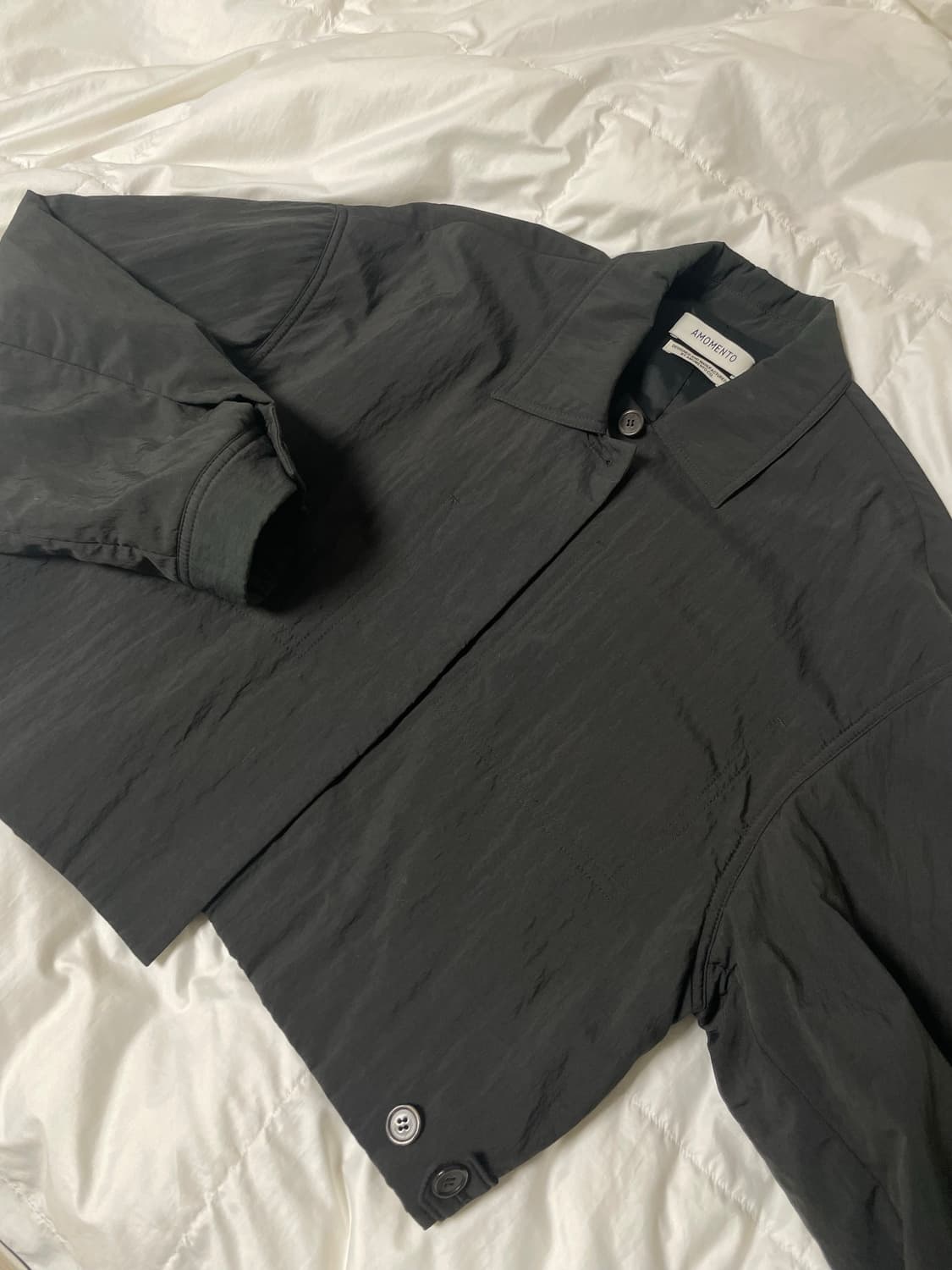 [AMOMENTO] CROP PADDED JACKET BLACK 상품이미지4