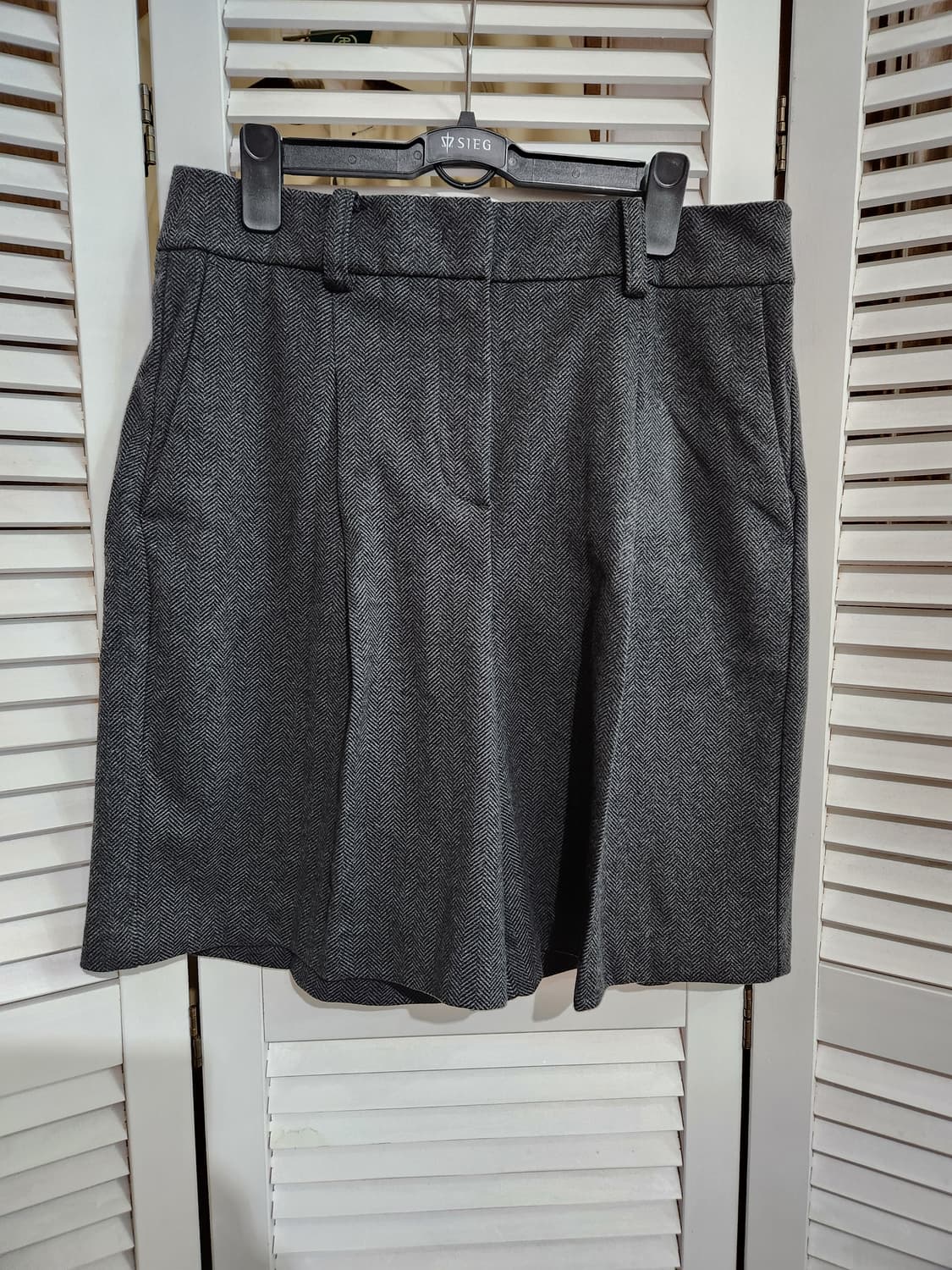 cacharel헤링본 핀턱와이드 4부반바지 상품이미지1