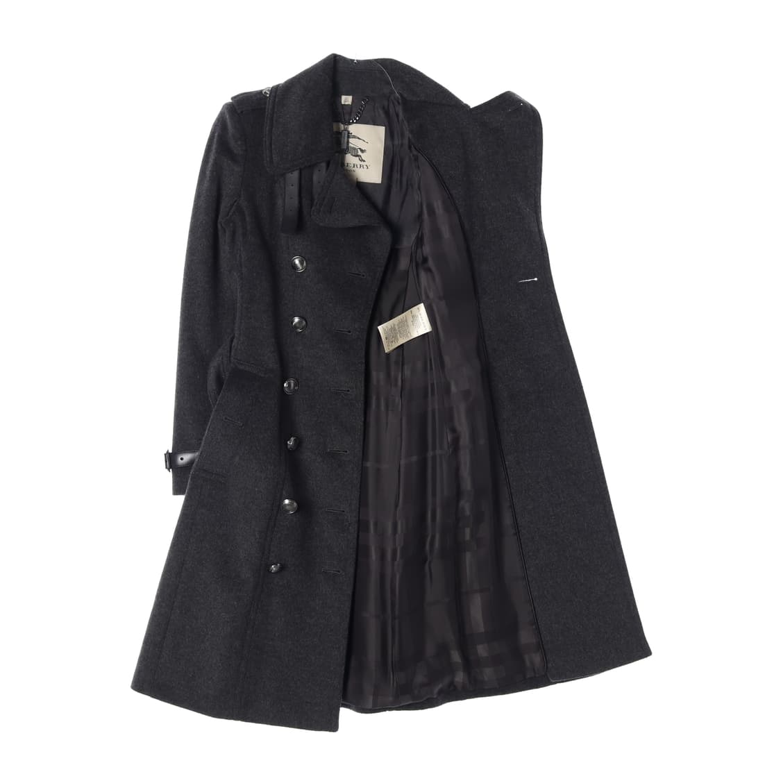 (새상품)버버리 클래식 캐시미어 소가죽 트리밍 더블  롱 트렌치 코트 상품이미지2